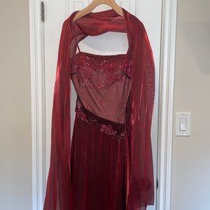 Alyce Formal Beaded Red Gown Size 8